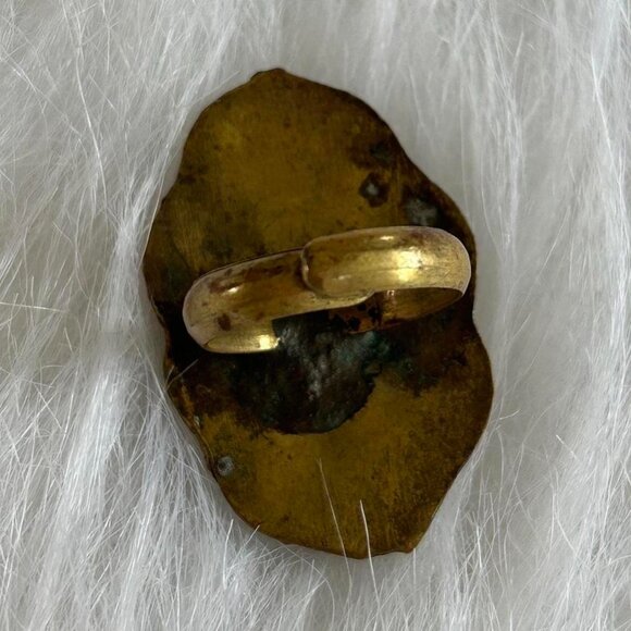 Rustic Red and Bronze Adjustable Ring - Picture 3 of 4